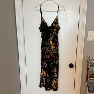 Re:named- Floral Black Dress- size medium- NWOT